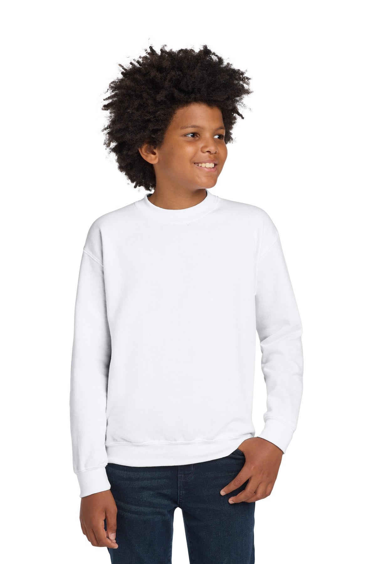 Gildan Youth Heavy Blend Crewneck Sweatshirt.  18000B