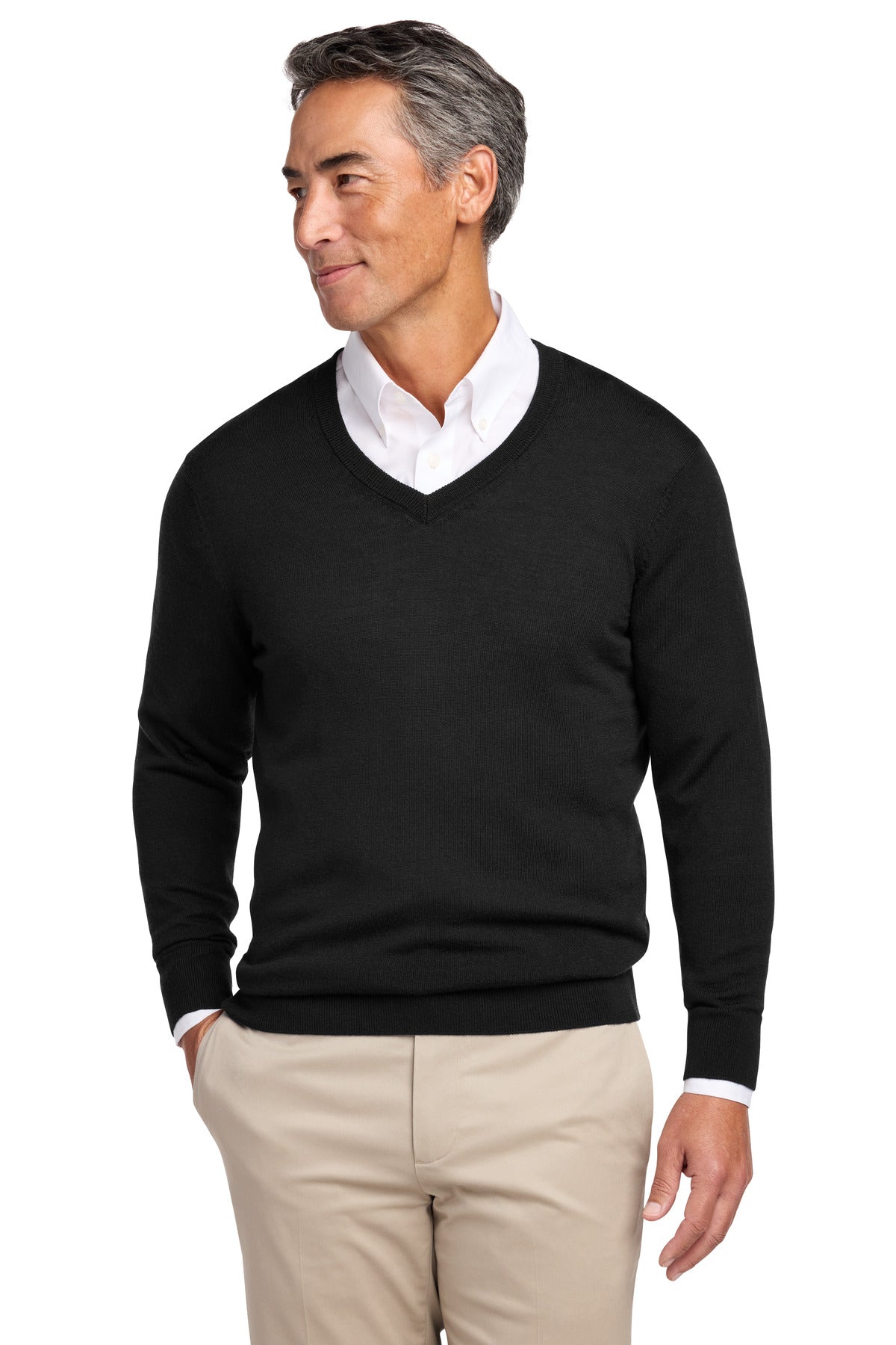 Brooks Brothers Washable Merino V-Neck Sweater BB18410