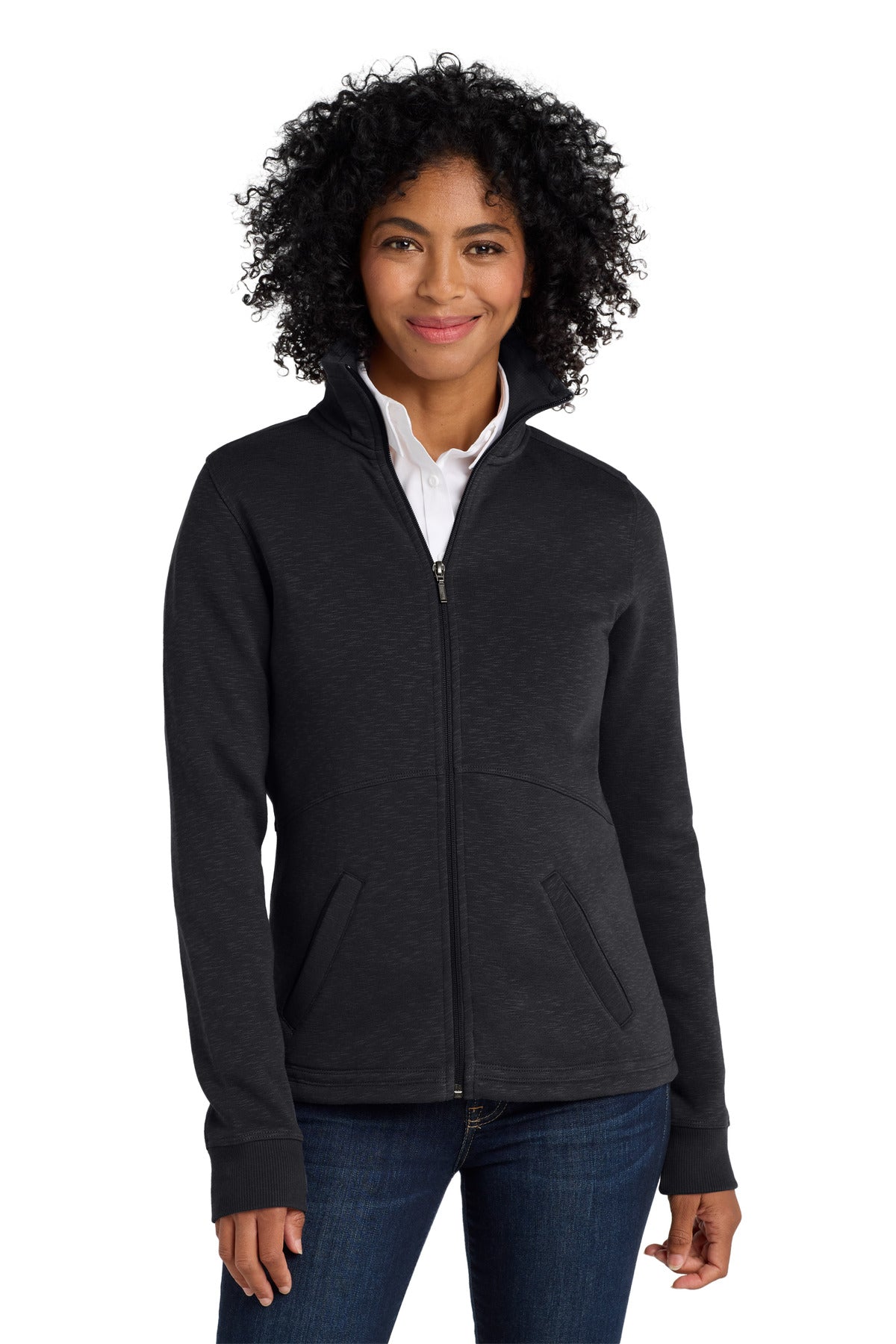 Port Authority Women's Slub Fleece Full-Zip Jacket. L293