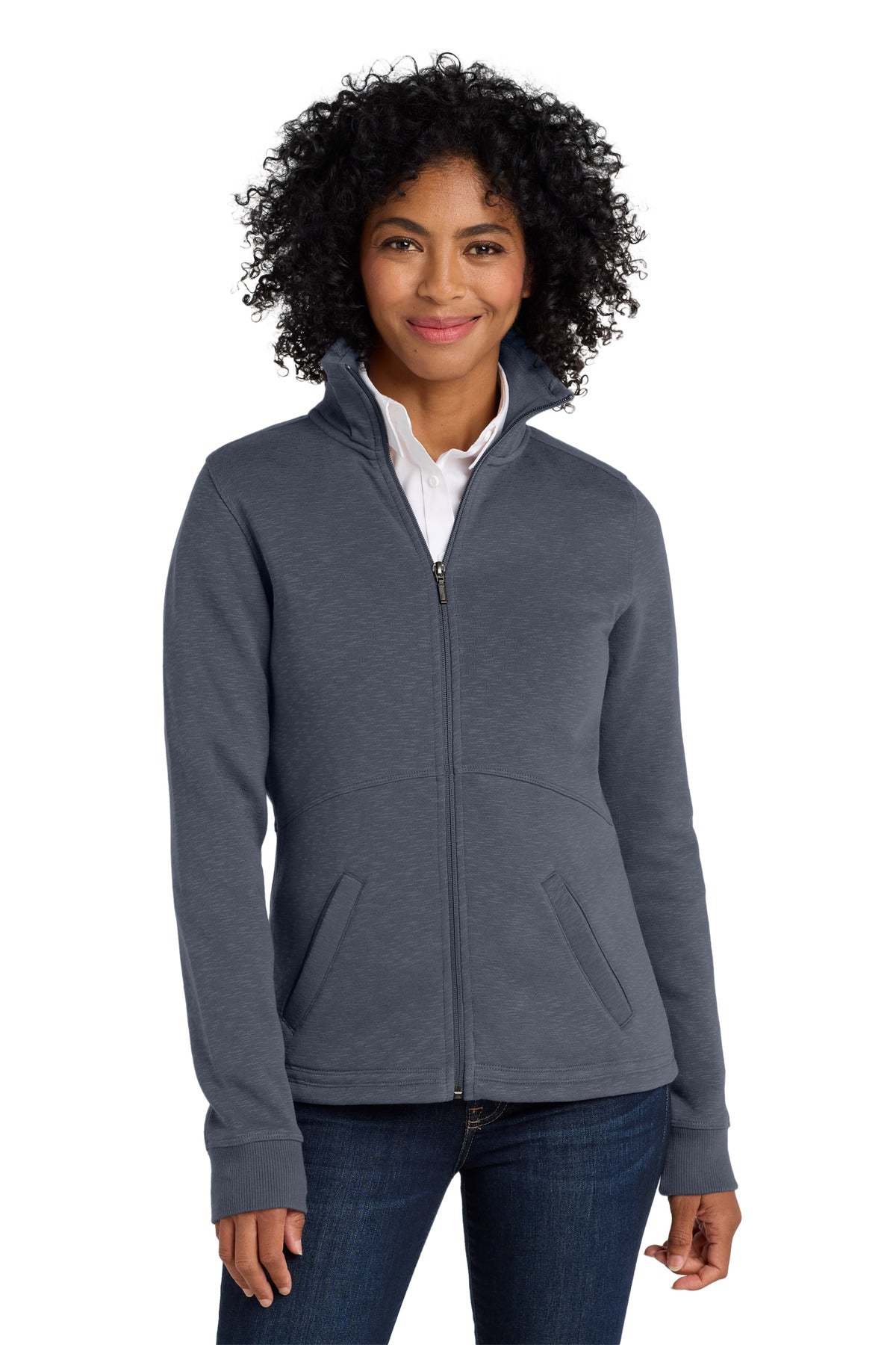Port Authority Women's Slub Fleece Full-Zip Jacket. L293