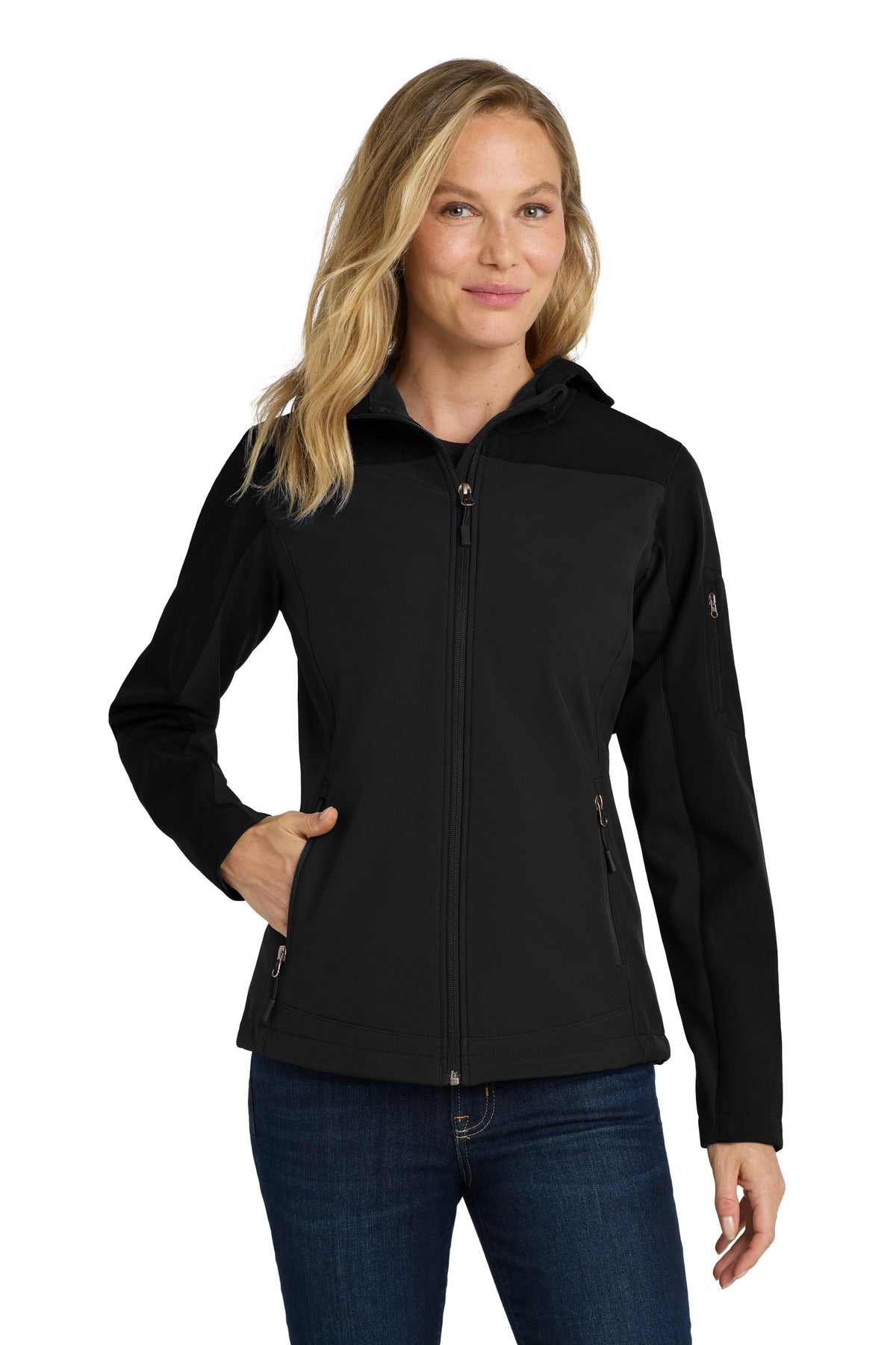 Port Authority Women's Hooded Core Soft Shell Jacket. L335