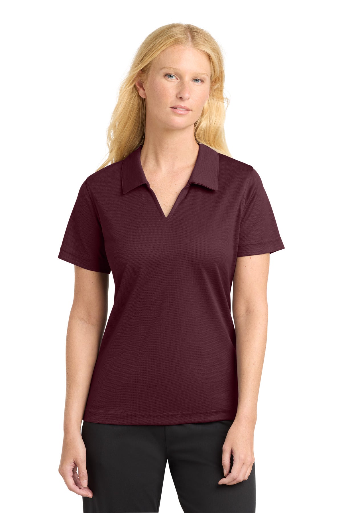 Sport-Tek Women's Dri-Mesh V-Neck Polo.  L469