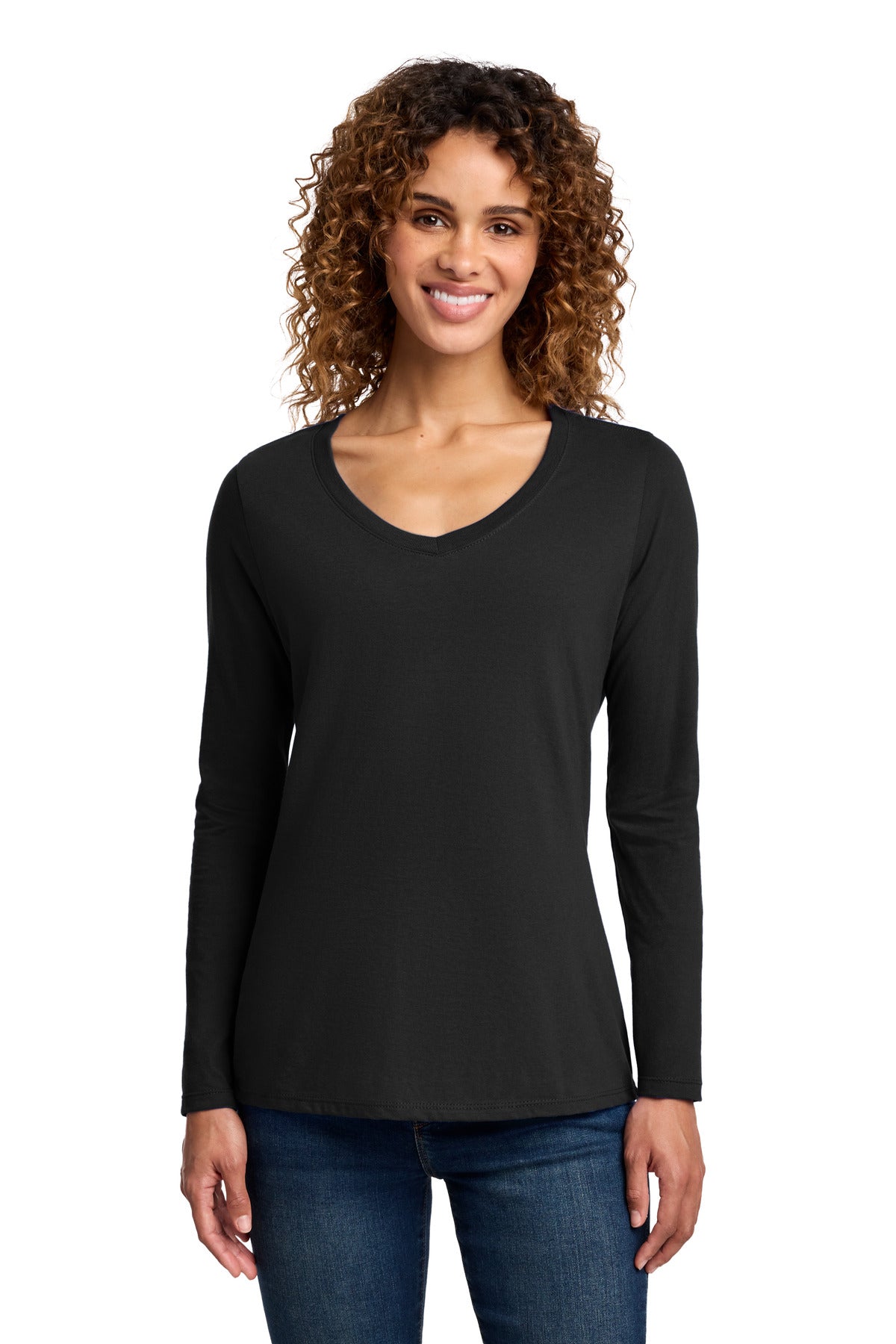 Port & Co Women's Long Sleeve Fan Favorite V-Neck Tee. LPC450VLS