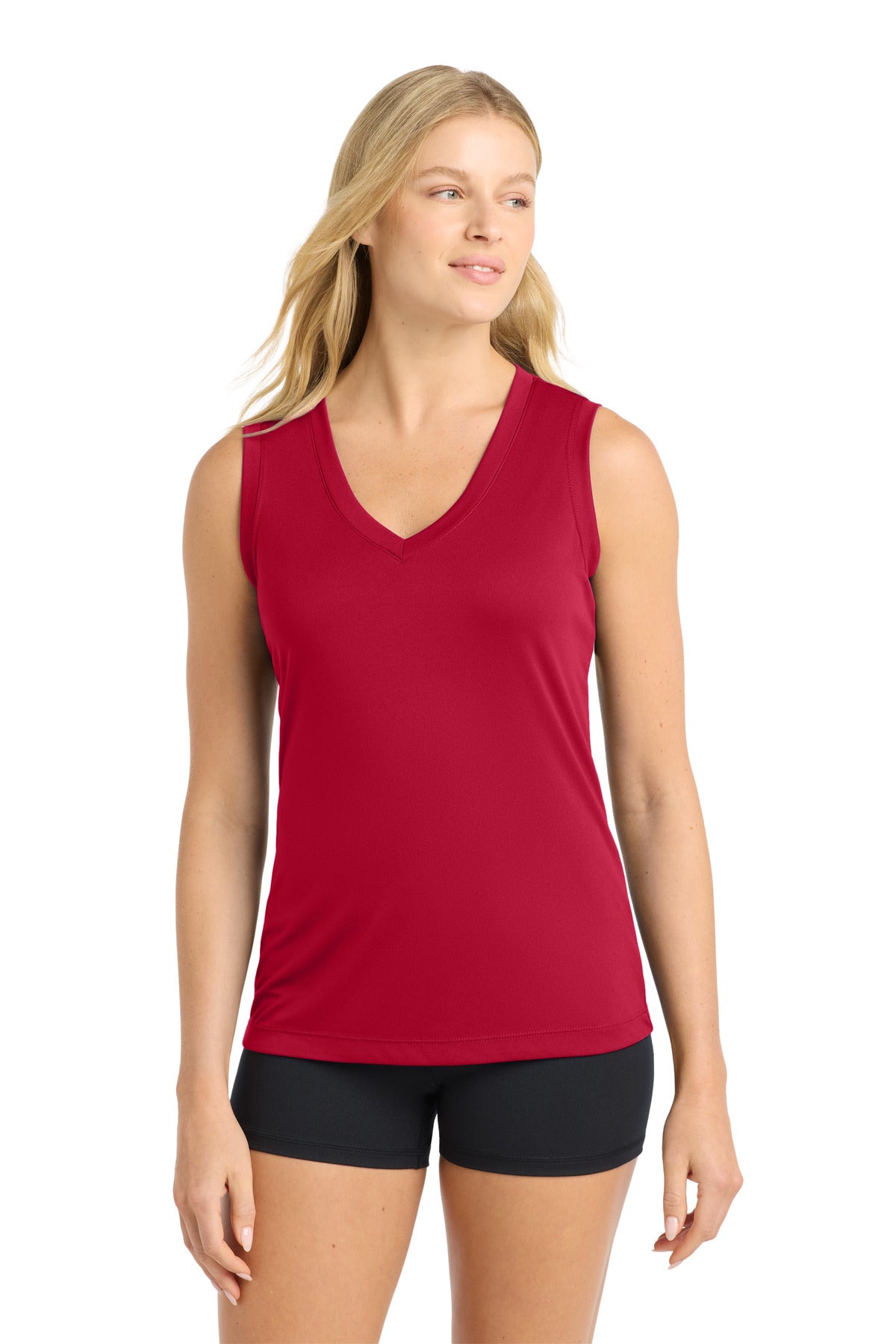 Sport-Tek Women's Sleeveless PosiCharge Competitor V-Neck Tee. LST352
