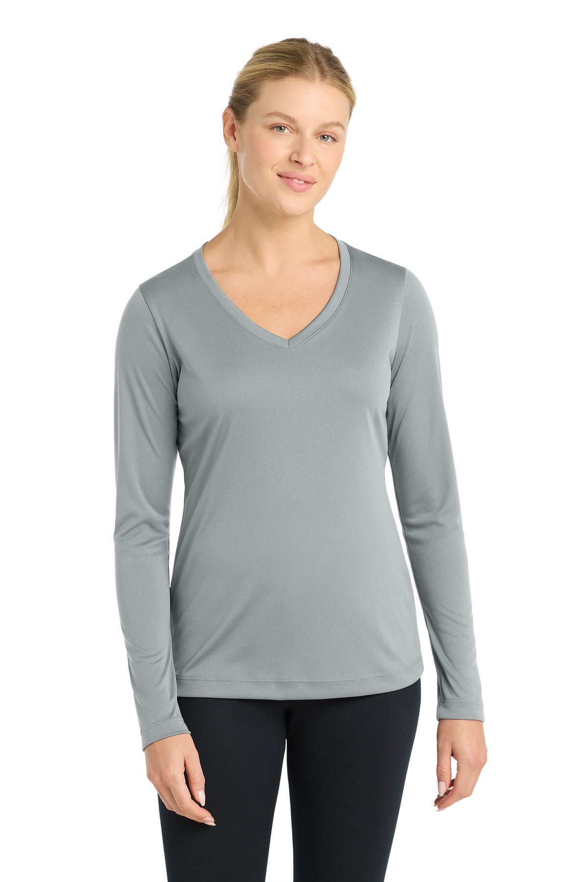Sport-Tek Women's Long Sleeve PosiCharge Competitor V-Neck Tee. LST353LS