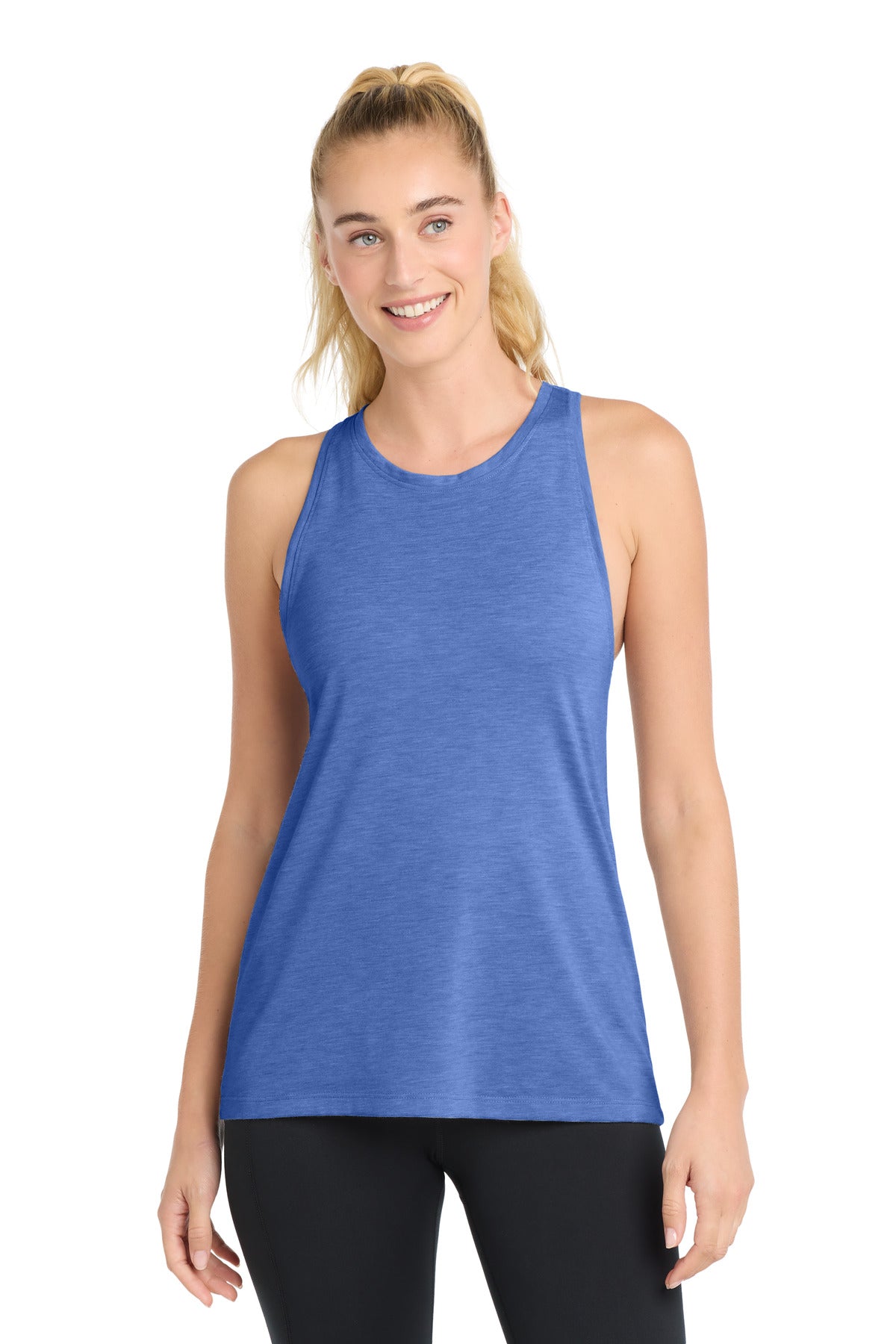 Sport-Tek  Women's PosiCharge  Tri-Blend Wicking Tank. LST402