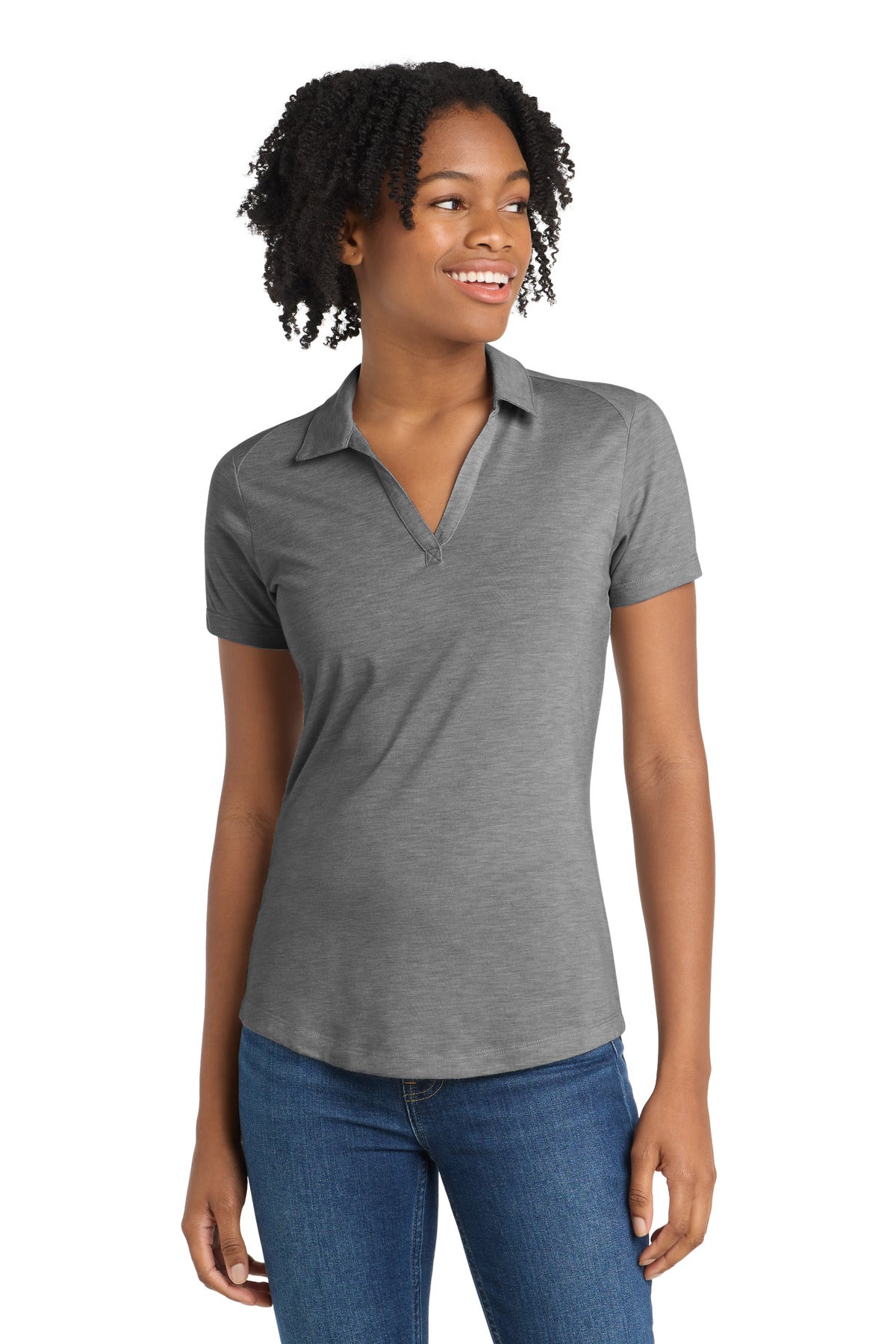 Sport-Tek  Women's PosiCharge  Tri-Blend Wicking Polo. LST405