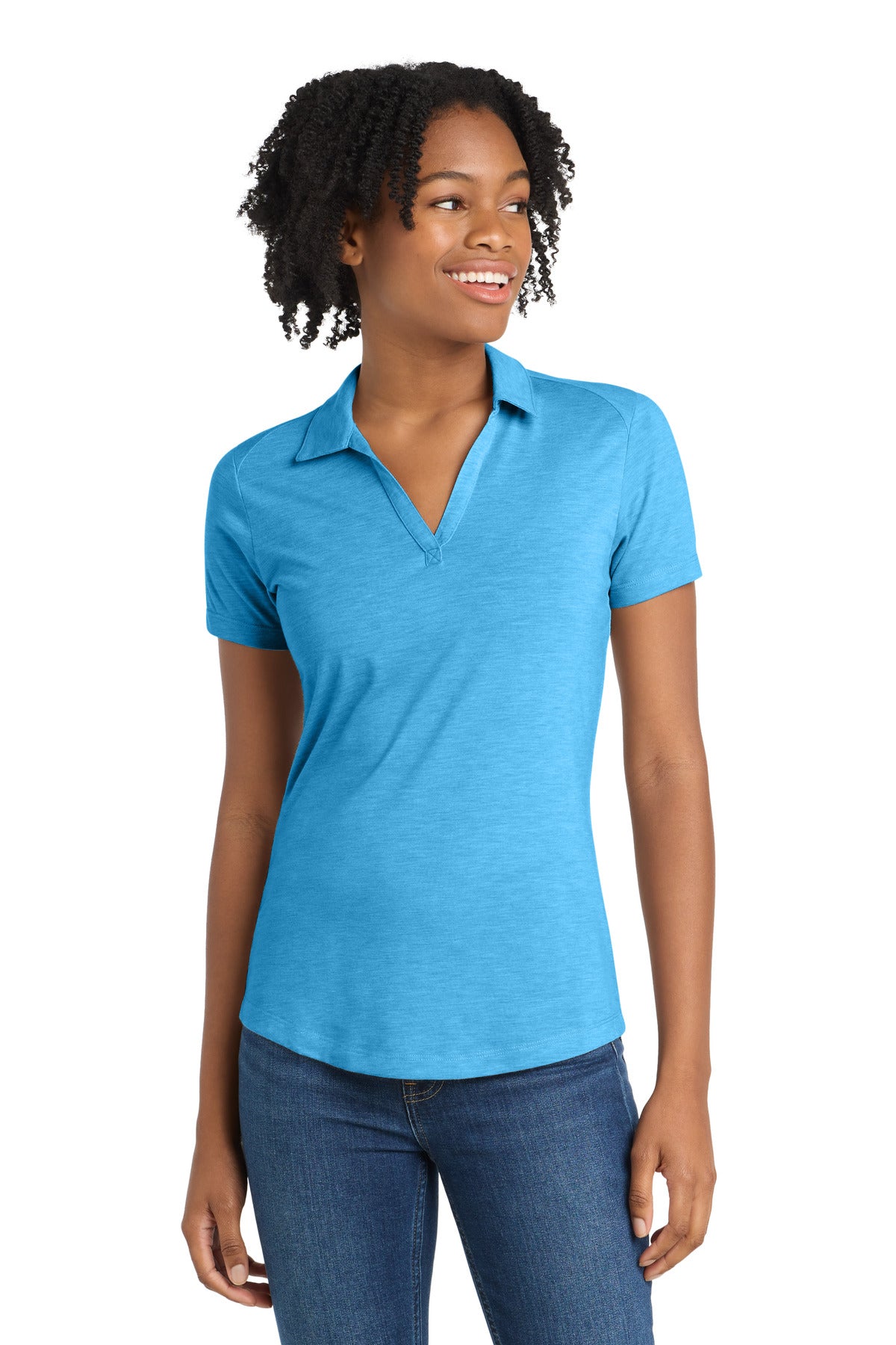 Sport-Tek  Women's PosiCharge  Tri-Blend Wicking Polo. LST405