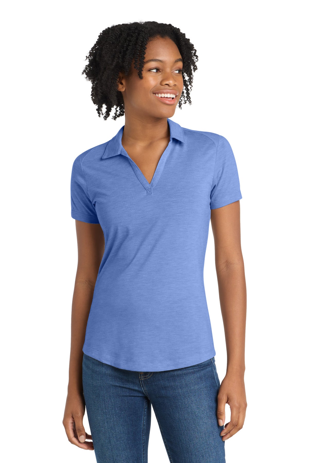 Sport-Tek  Women's PosiCharge  Tri-Blend Wicking Polo. LST405