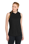 Sport-Tek  Women's PosiCharge  Tri-Blend Wicking Draft Hoodie Tank. LST410