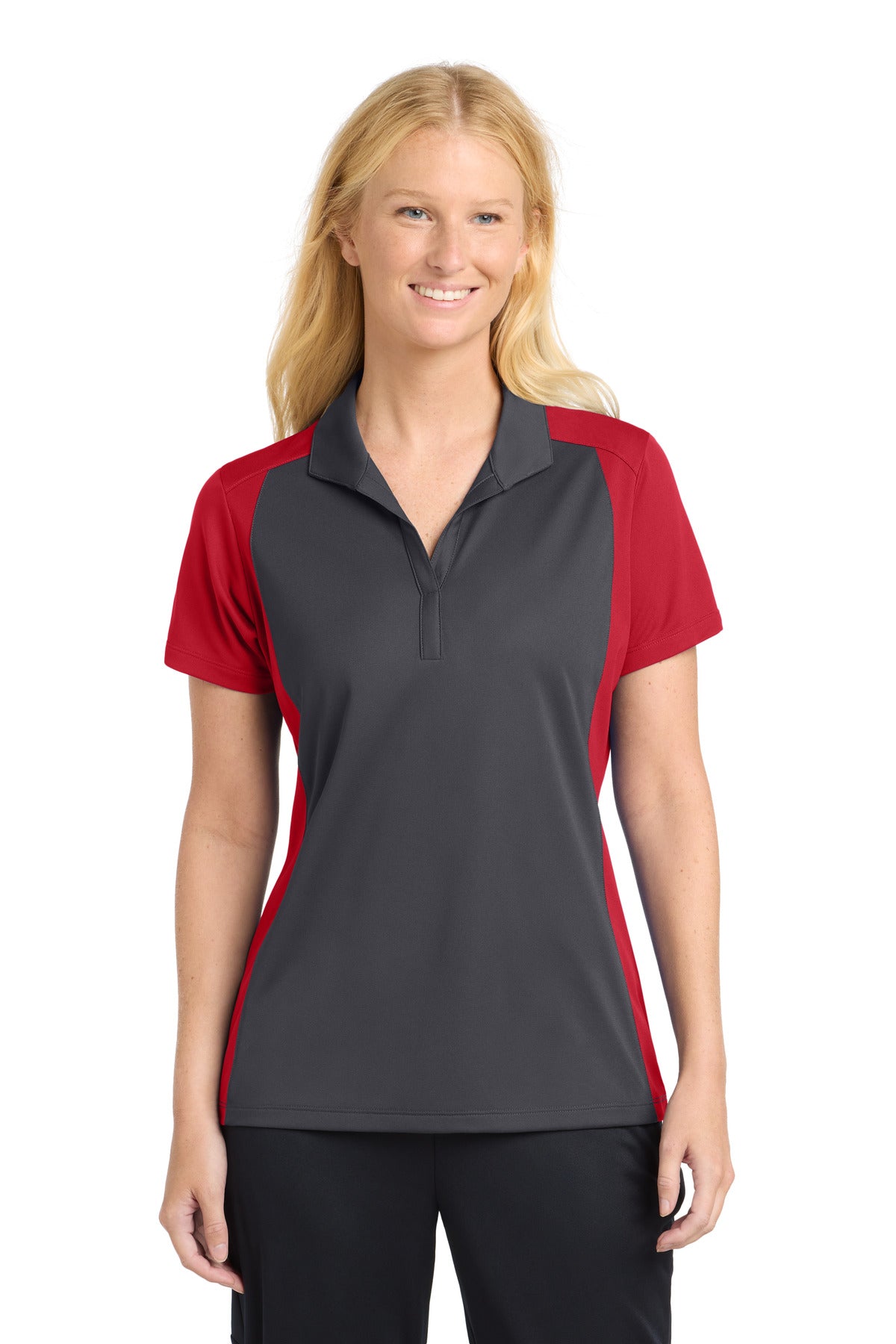 Sport-Tek Women's Colorblock Micropique Sport-Wick Polo. LST652