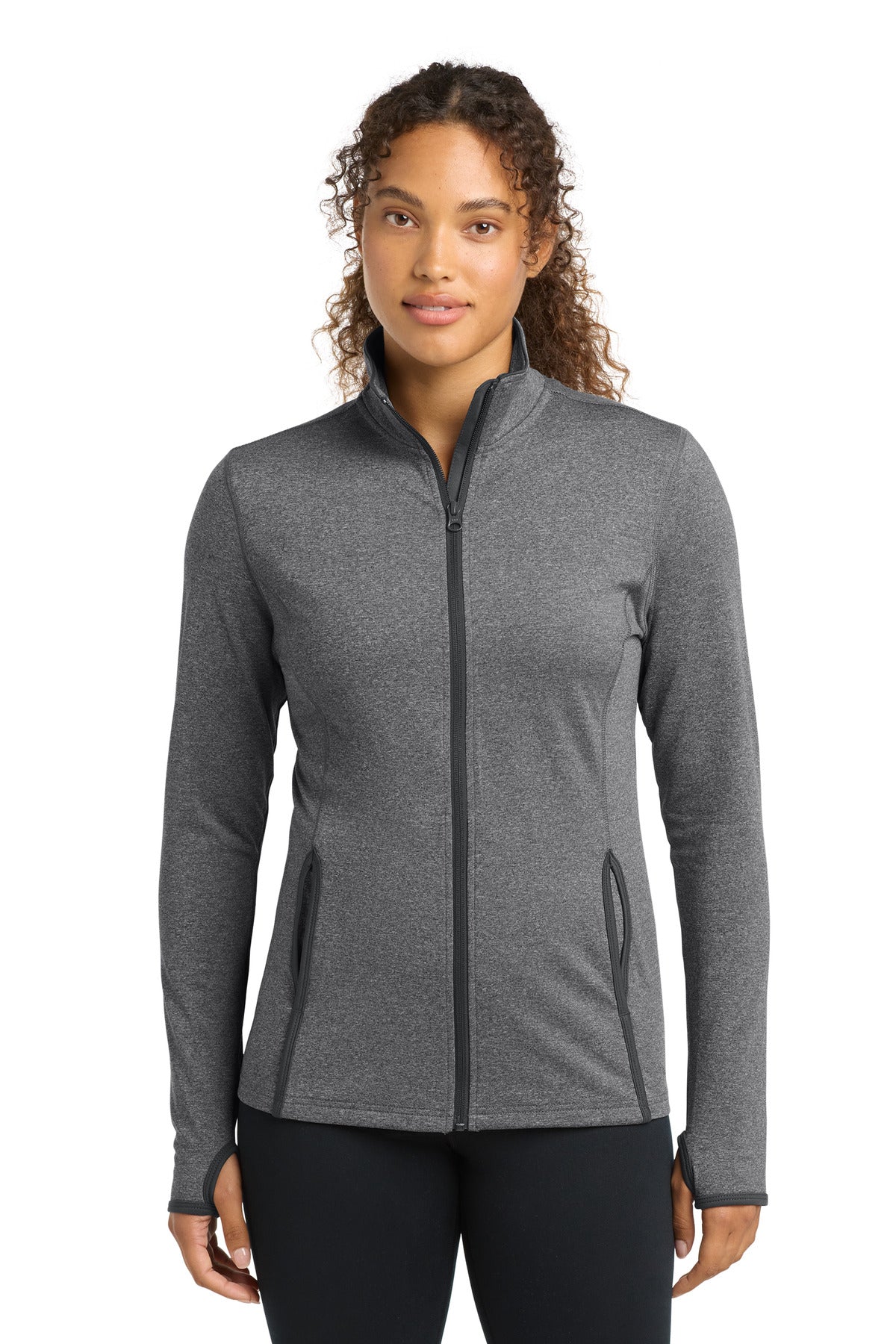 Sport-Tek Women's Sport-Wick Stretch Contrast Full-Zip Jacket.  LST853