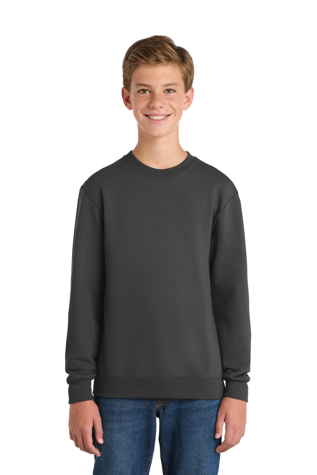 Port & Co Youth Core Fleece Crewneck Sweatshirt.  PC90Y