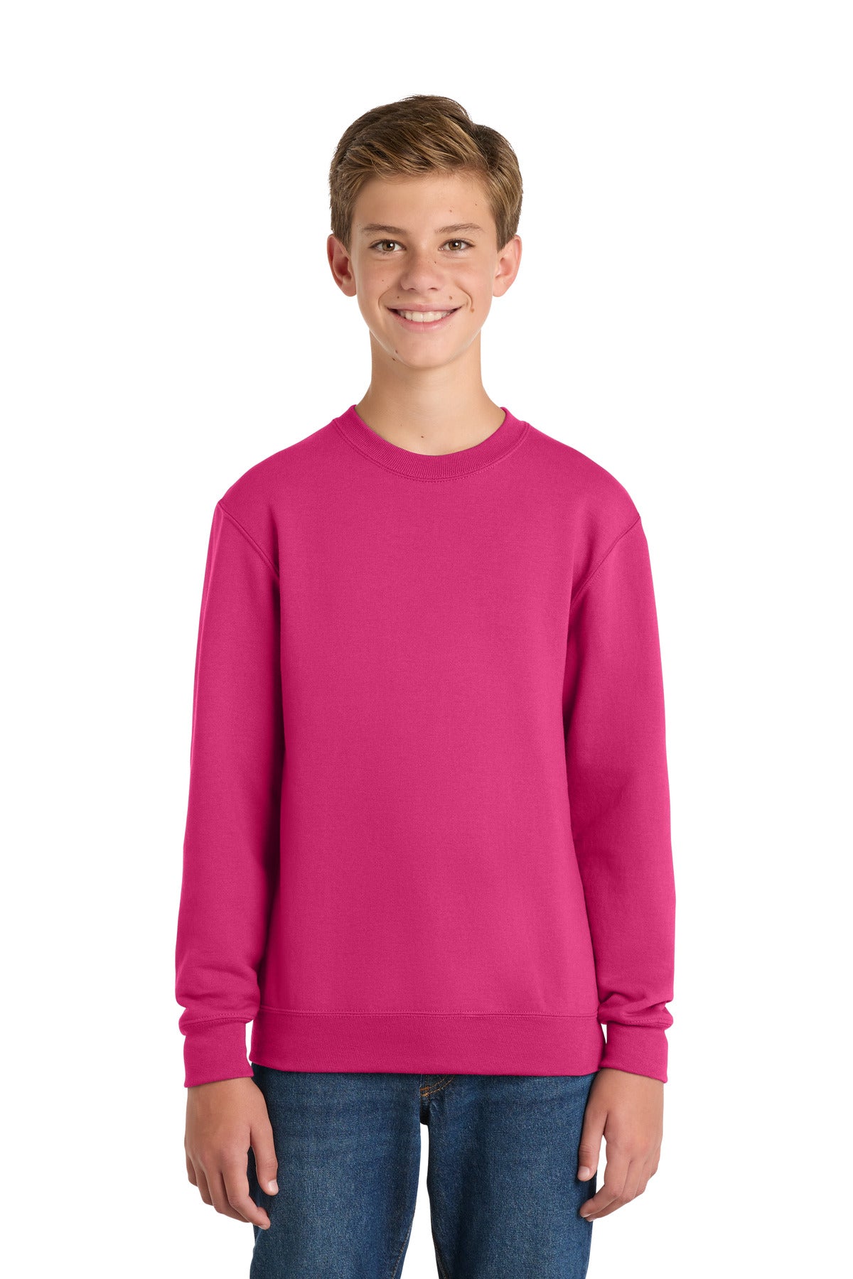 Port & Co Youth Core Fleece Crewneck Sweatshirt.  PC90Y