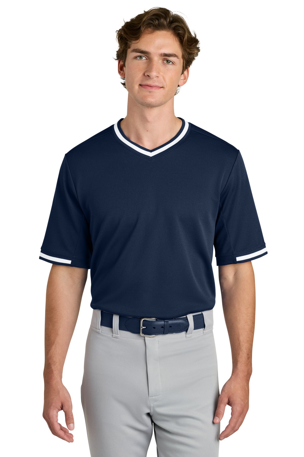 Sport-Tek Tough Mesh V-Neck Baseball Jersey ST221