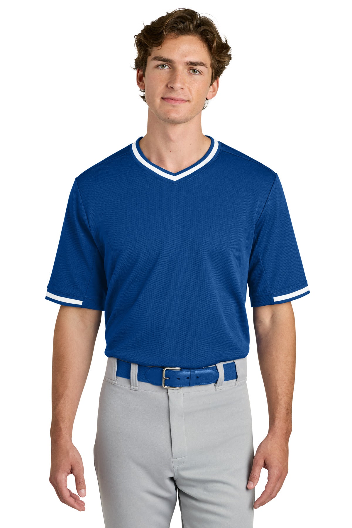 Sport-Tek Tough Mesh V-Neck Baseball Jersey ST221