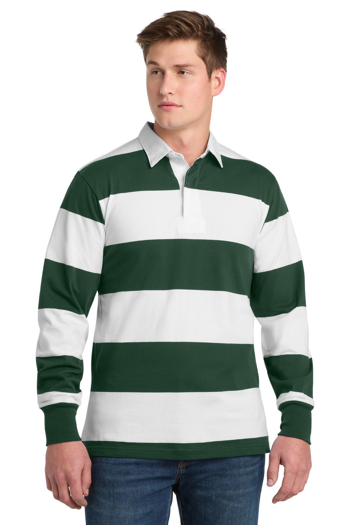 Sport-Tek Classic Long Sleeve Rugby Polo. ST301