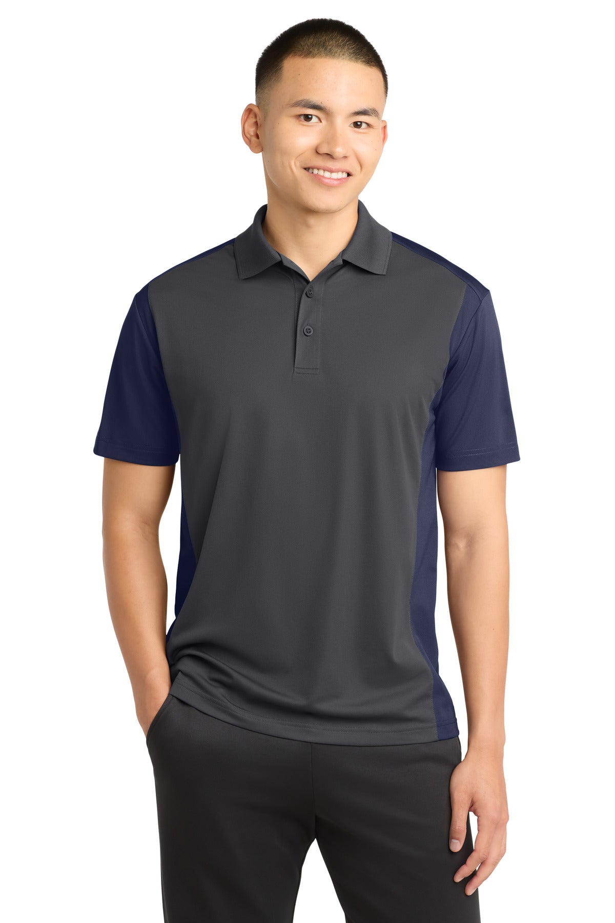 Sport-Tek Colorblock Micropique Sport-Wick Polo. ST652