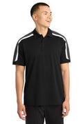 Sport-Tek Tricolor Shoulder Micropique Sport-Wick Polo. ST658