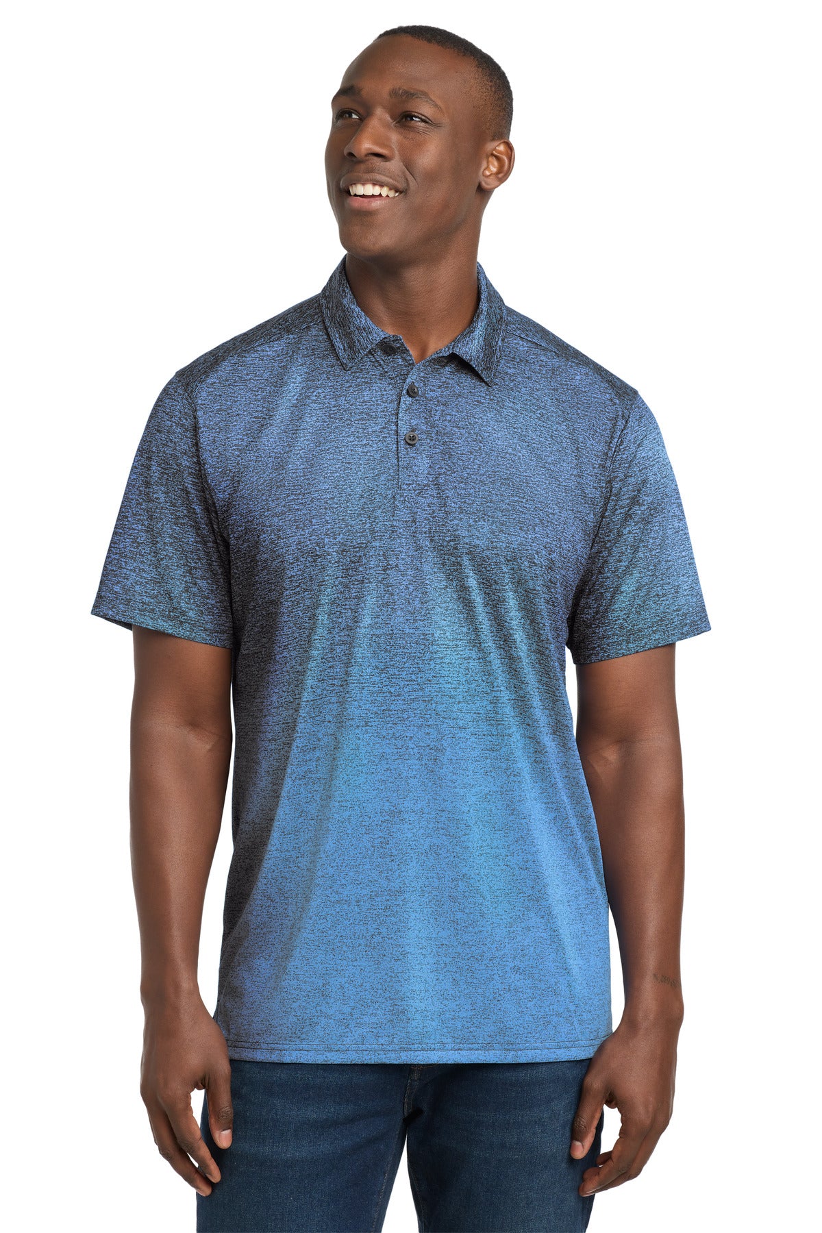 Sport-Tek  Ombre Heather Polo. ST671