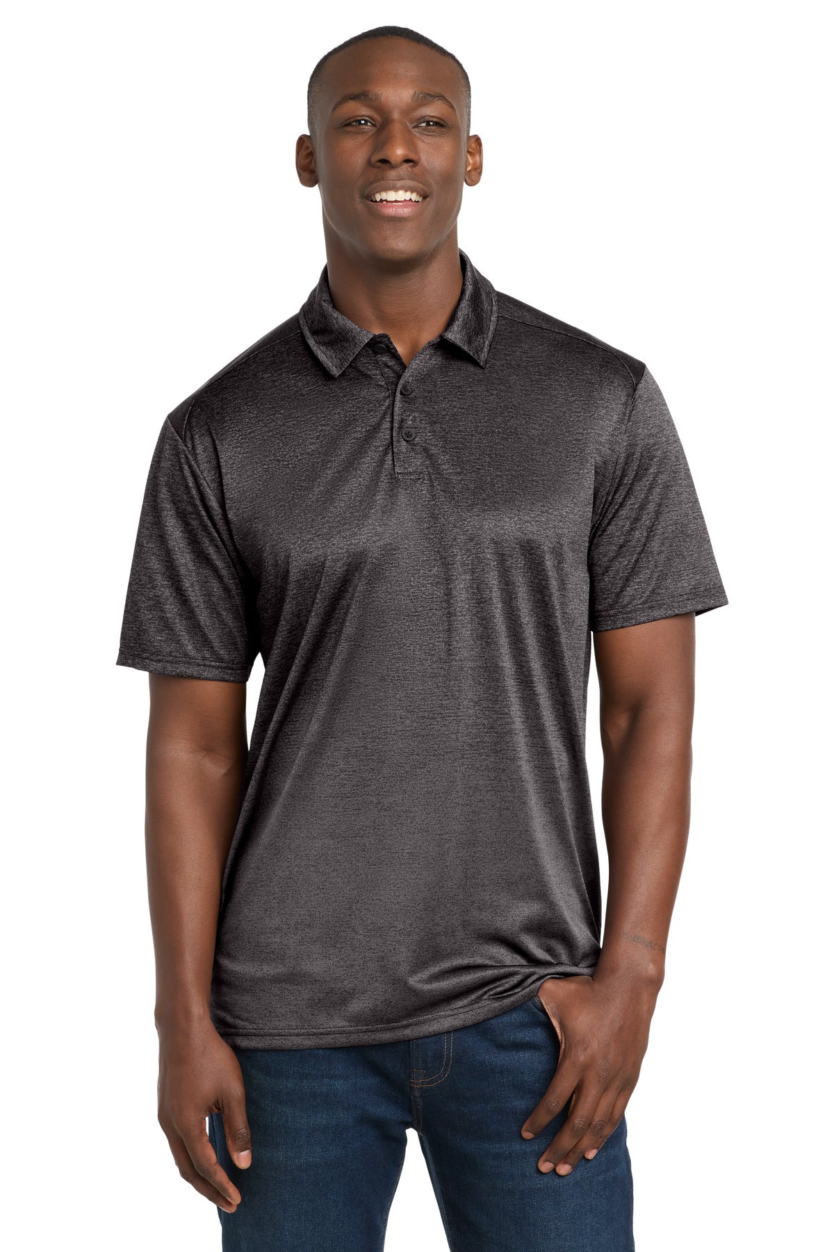 Sport-Tek  Ombre Heather Polo. ST671