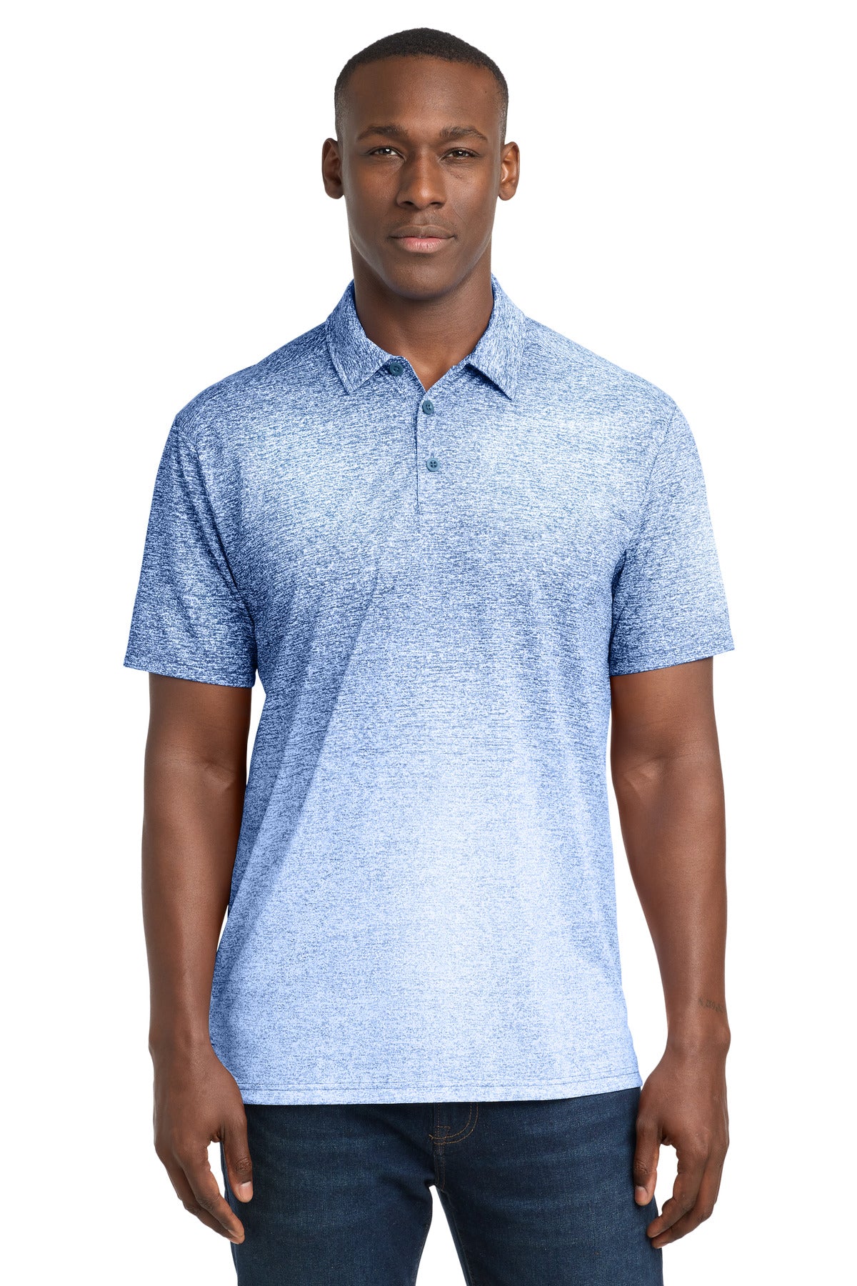 Sport-Tek  Ombre Heather Polo. ST671