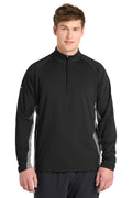 Sport-Tek Sport-Wick Stretch Contrast 1/4-Zip Pullover. ST854
