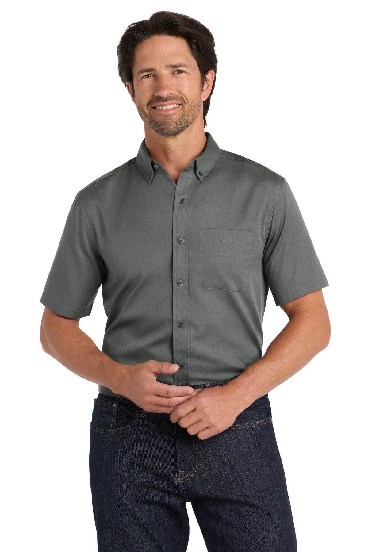 Port Authority Short Sleeve SuperPro React Twill Shirt. W809